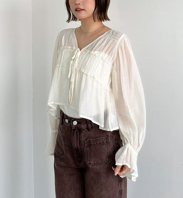 archives「楊柳シャーリングショートブラウス」|シャツ・ブラウス|