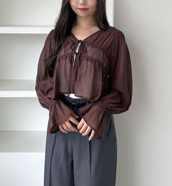 archives「楊柳シャーリングショートブラウス」|シャツ・ブラウス|
