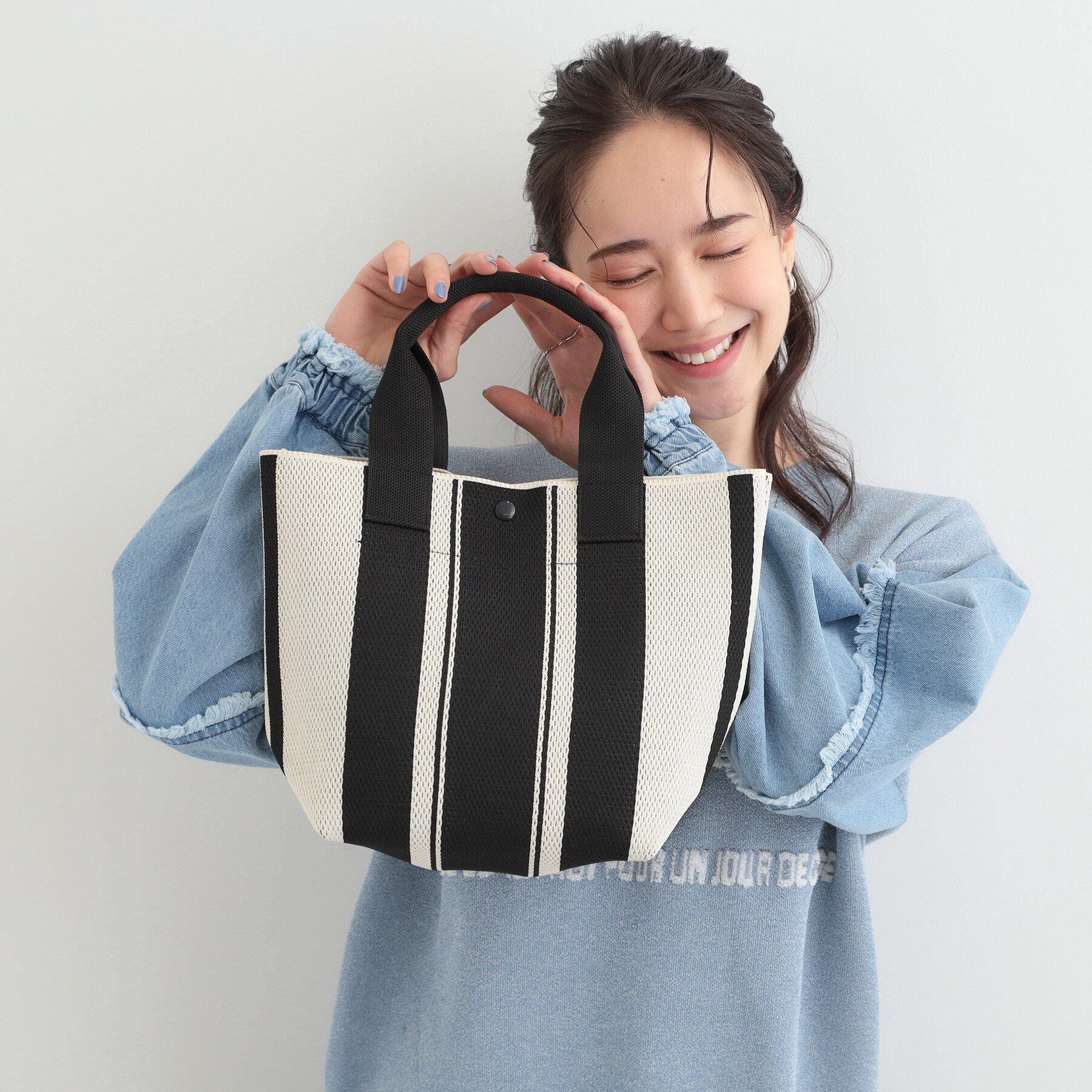 SHOO･LA･RUE「ニットランチトートバッグ」|トートバッグ|ブラック(119)