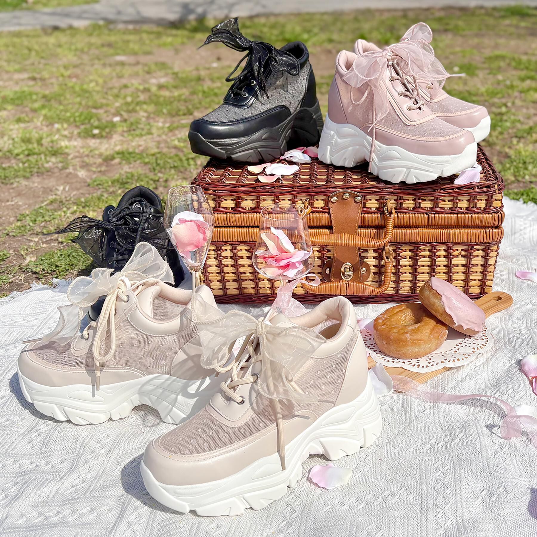 ESPERANZA「きゅんフィットインソールチュールリボンスニーカー」|スニーカー|