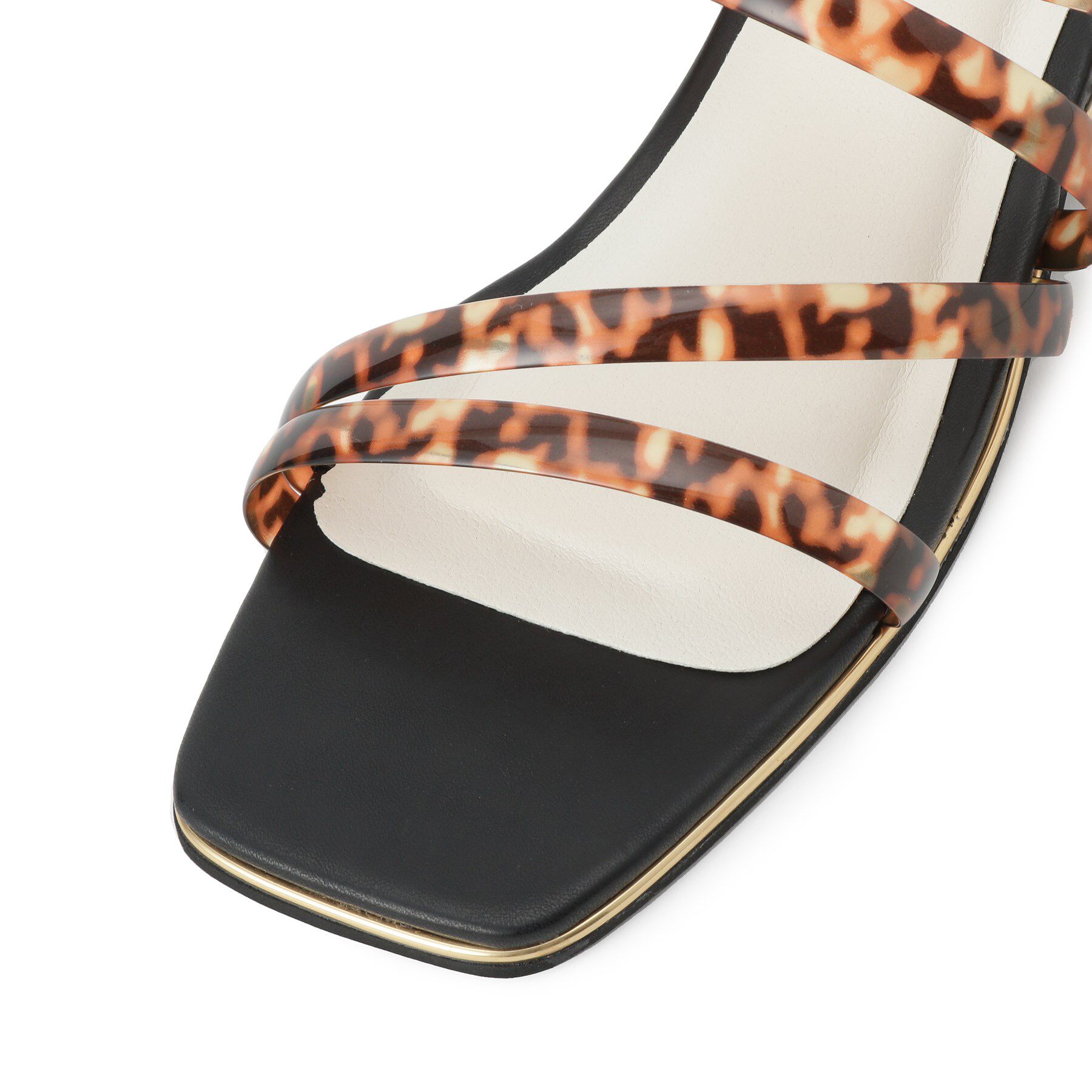 ESPERANZA「スクエアトゥクリアフラットヒールミュール」|サンダル|