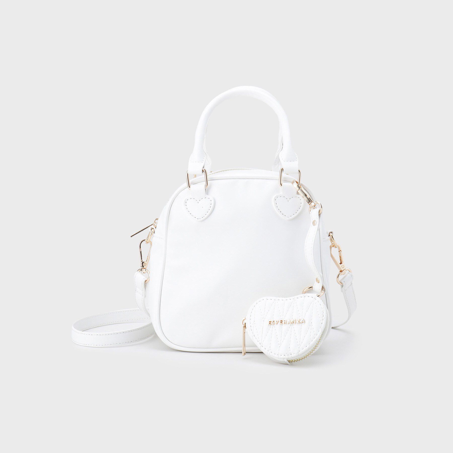 ESPERANZA「【VALENTINE Collection】ハートチャーム付ミニボストンバッグ」|ショルダー・メッセンジャー|