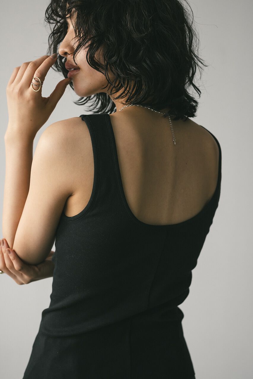 STYLEMIXER「カップ付きバックオープンタンク」|タンクトップ|BLK