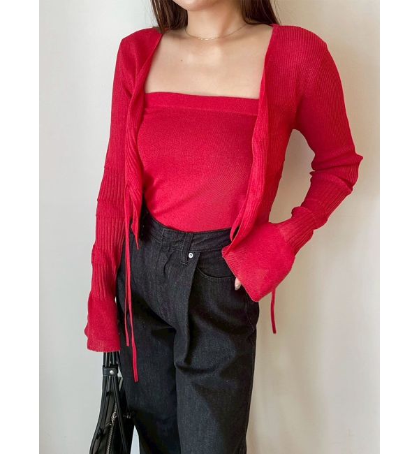 LAGUNAMOON「スパークラメリボンニットアンサンブル」|ニット・セーター|