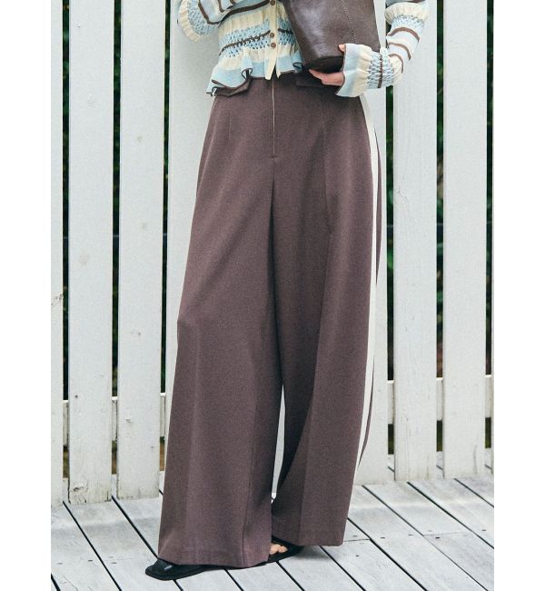 LAGUNAMOON「フロントジップラインパンツ」|その他|ブラウン
