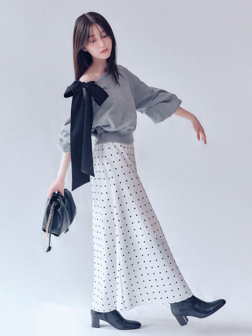 FRAY I.D「ハイウエストサテンナロースカート」|スカート|