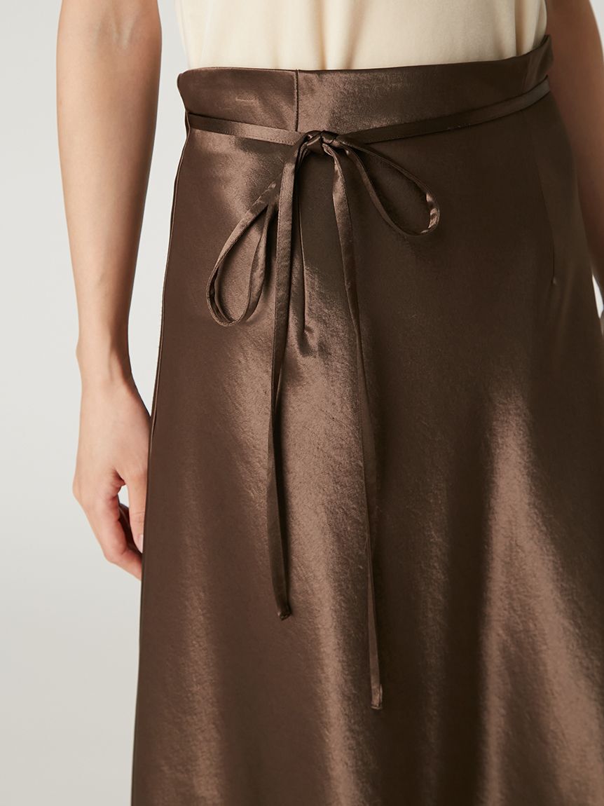 FRAY I.D「ハイウエストサテンナロースカート」|スカート|