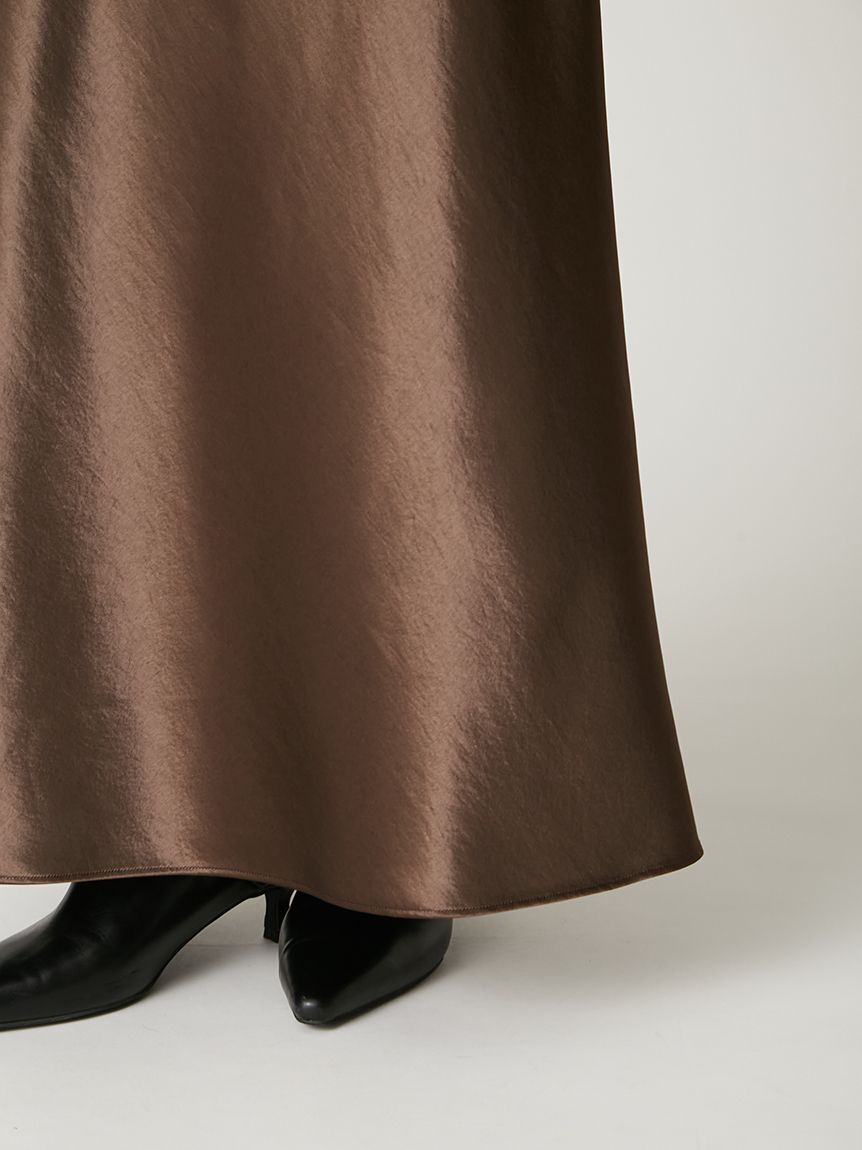 FRAY I.D「ハイウエストサテンナロースカート」|スカート|