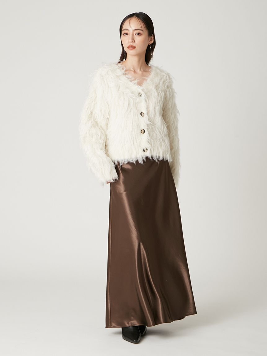 FRAY I.D「ハイウエストサテンナロースカート」|スカート|