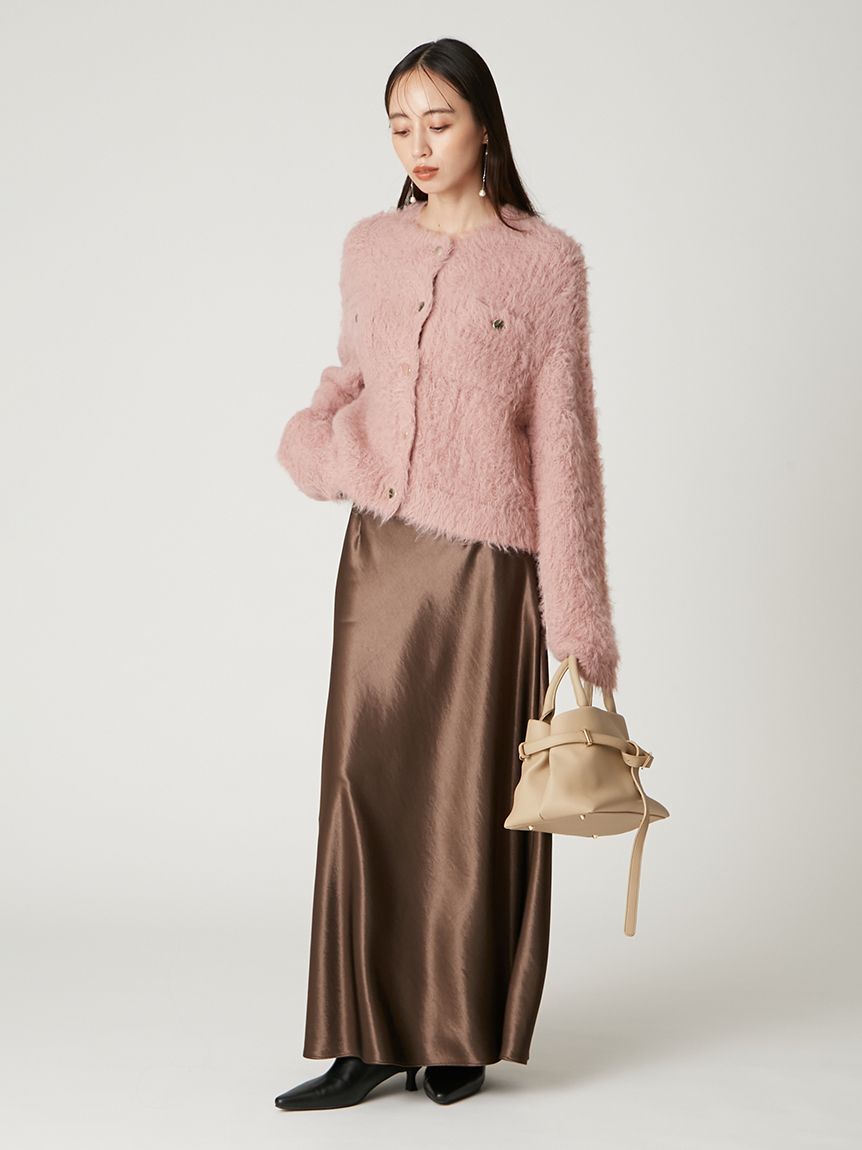 FRAY I.D「ハイウエストサテンナロースカート」|スカート|