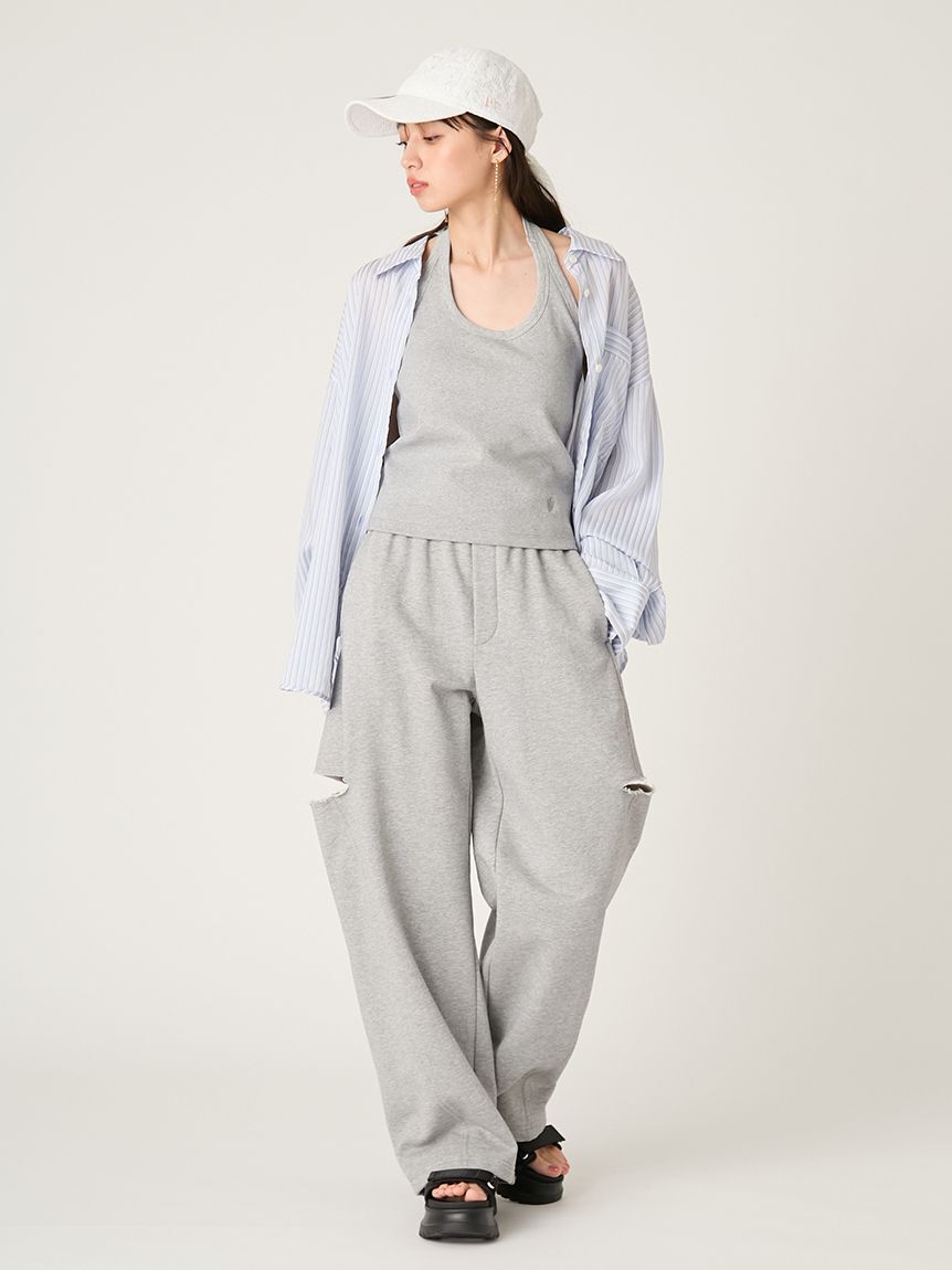 FRAY I.D「カットアウトスウェットパンツ」|チノ|