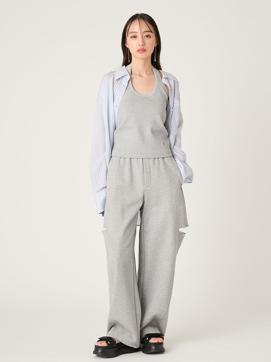 FRAY I.D「カットアウトスウェットパンツ」|チノ|