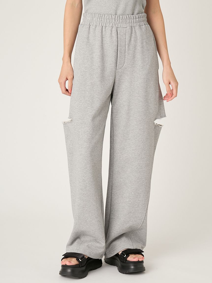 FRAY I.D「カットアウトスウェットパンツ」|チノ|