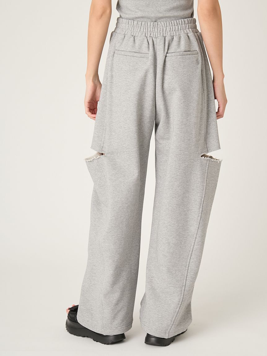 FRAY I.D「カットアウトスウェットパンツ」|チノ|