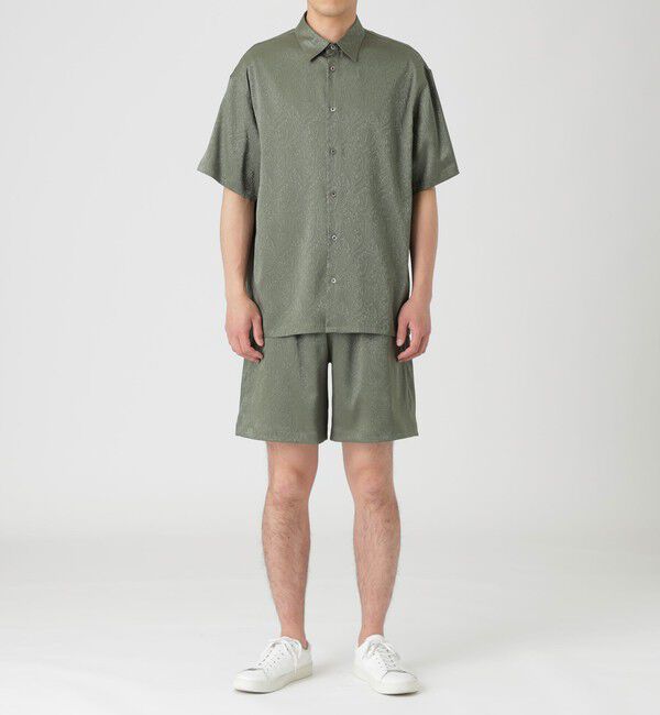  「サテンジャカード ショートスリーブシャツ」|シャツ・ブラウス|