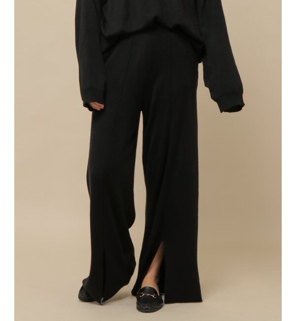 IKKA LOUNGE「スーパーアンチピリングニットパンツ」|その他|ブラック