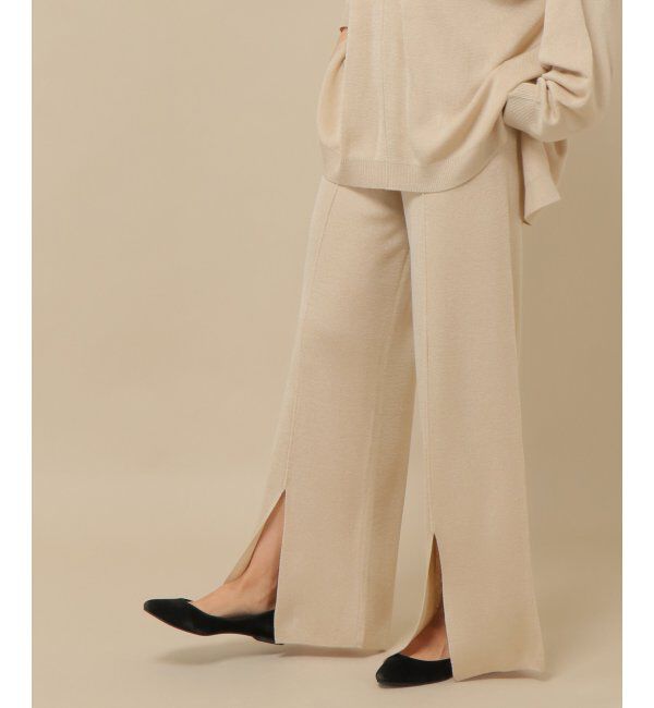 IKKA LOUNGE「スーパーアンチピリングニットパンツ」|その他|ベージュ