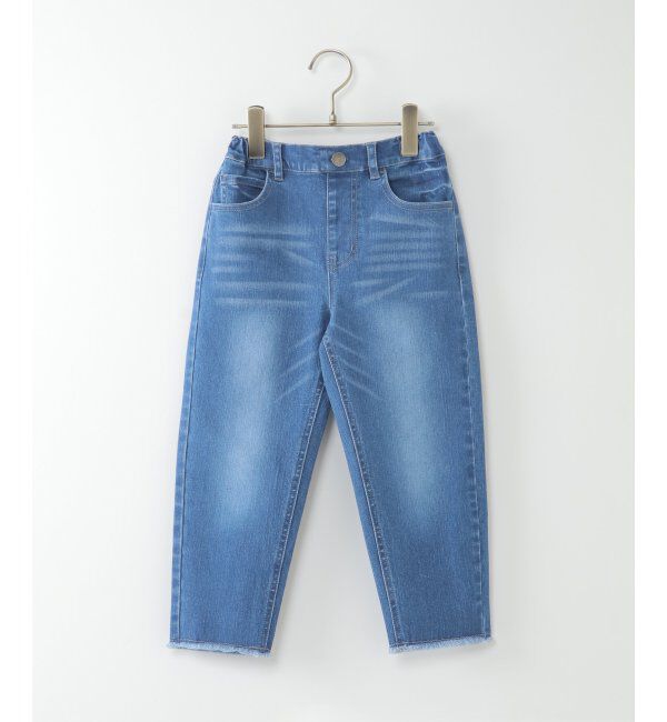 ikka kids「スソフリンジテーパードパンツ」|その他|ブルー