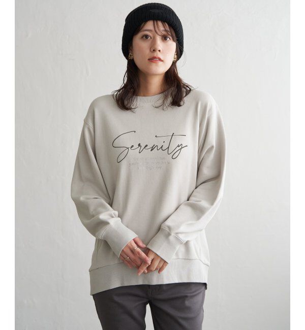 ikka「裏毛ロゴフォトスウェット」|パーカー|