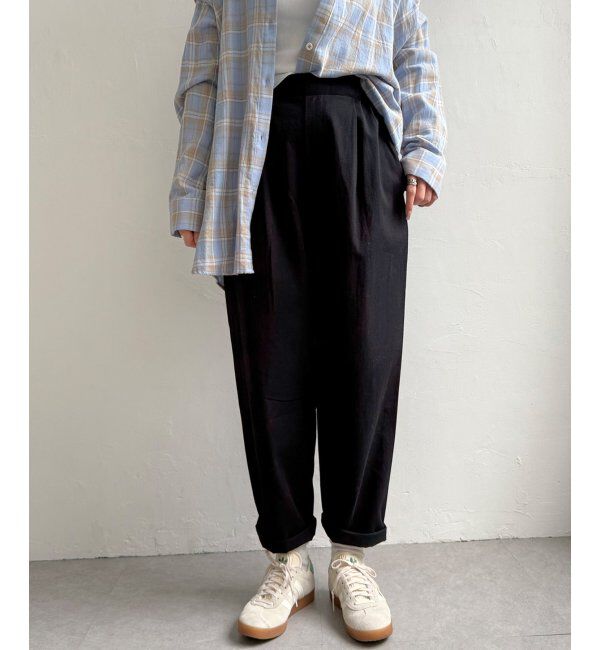 Lbc with Life「コットンゆるテーパードパンツ」|その他|ブラック