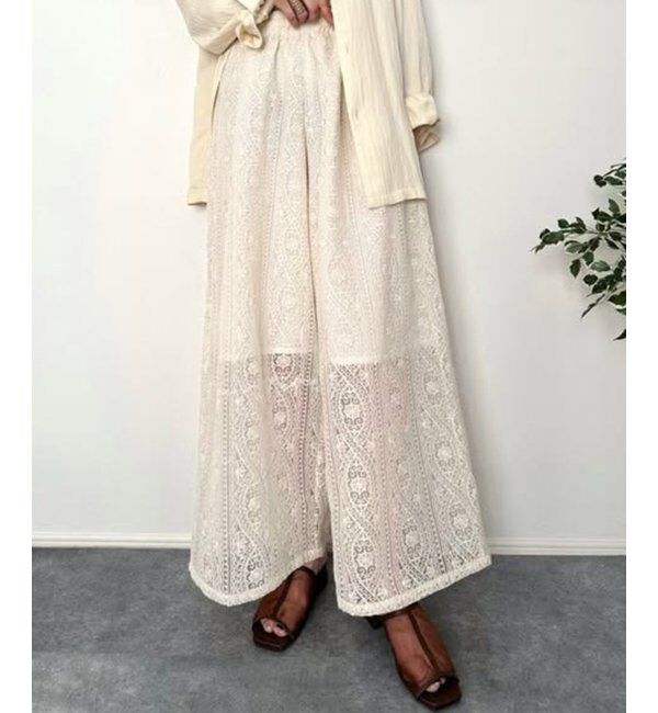 VENCE share style「刺繍レースワイドパンツ」|その他|