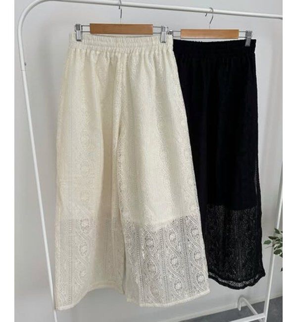 VENCE share style「刺繍レースワイドパンツ」|その他|