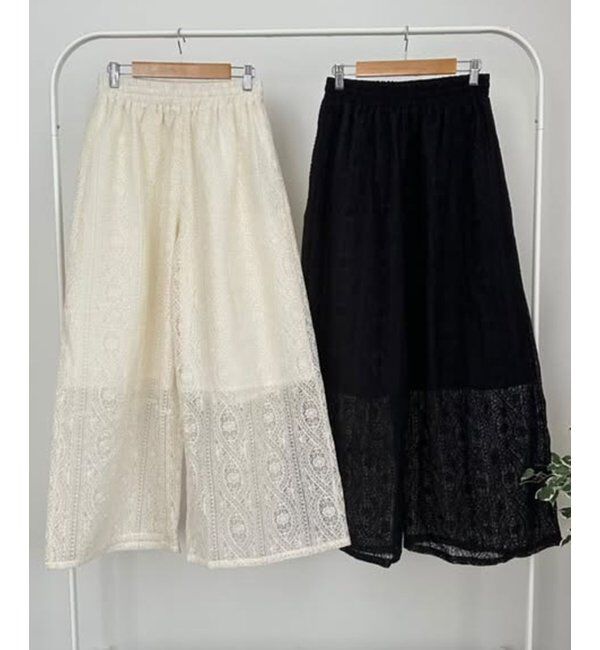 VENCE share style「刺繍レースワイドパンツ」|その他|