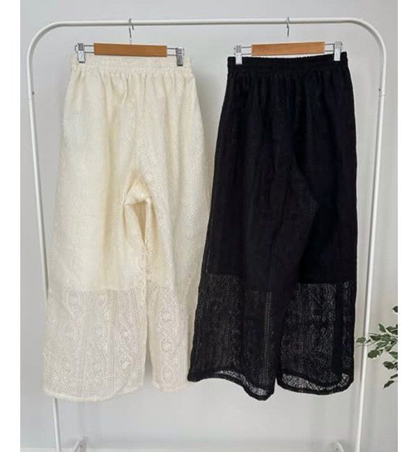 VENCE share style「刺繍レースワイドパンツ」|その他|