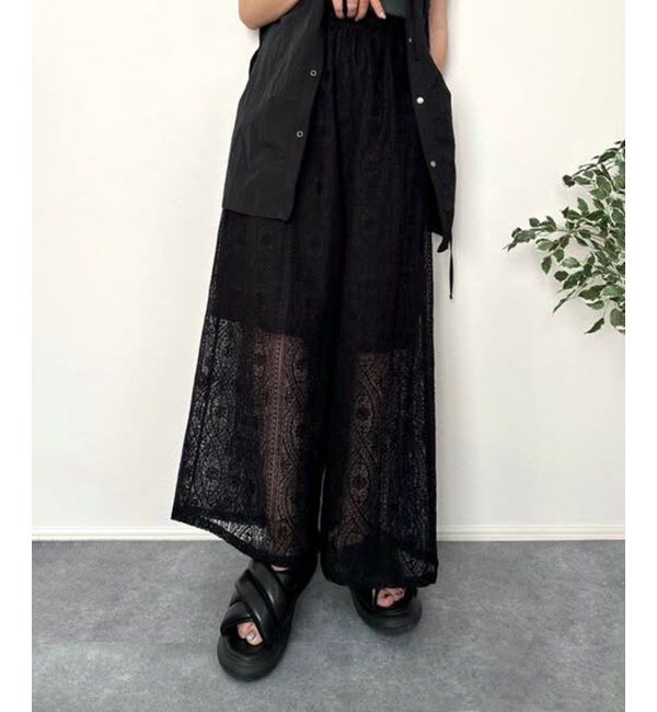 VENCE share style「刺繍レースワイドパンツ」|その他|