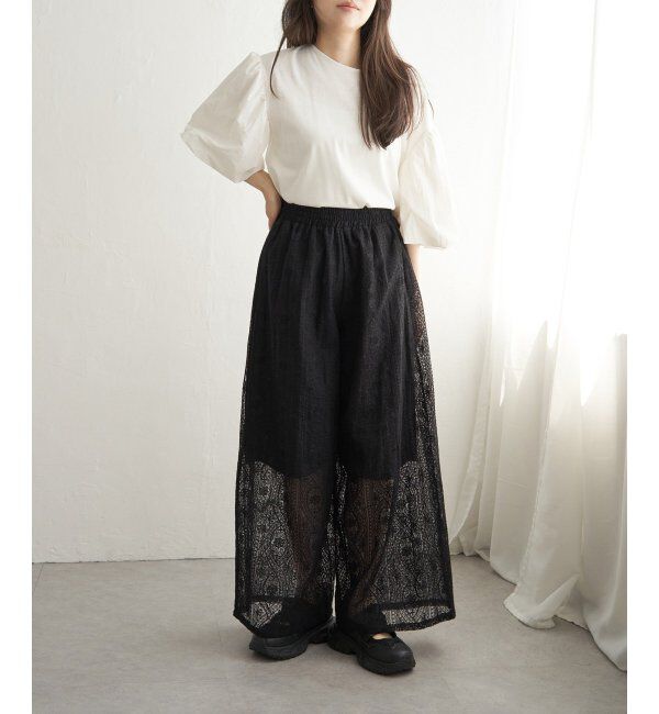 VENCE share style「刺繍レースワイドパンツ」|その他|