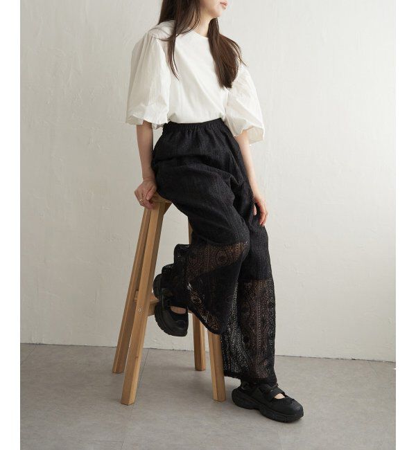 VENCE share style「刺繍レースワイドパンツ」|その他|