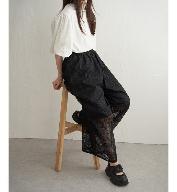 VENCE share style「刺繍レースワイドパンツ」|その他|