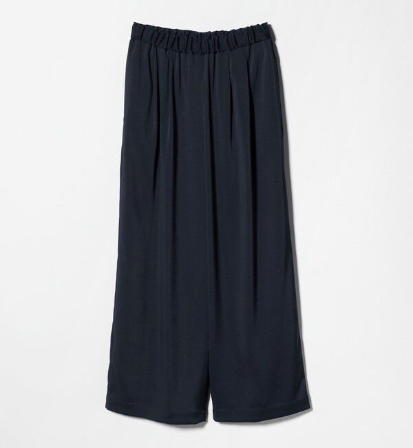 UNITED ARROWS「クリーン サテン ワイドパンツ ‐ウォッシャブル‐」|チノ|NAVY