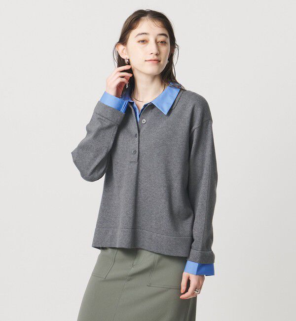 UNITED ARROWS「4WAY シャツコンビ ポロニット ‐ウォッシャブル‐」|ニット・セーター|