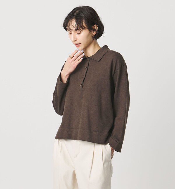 UNITED ARROWS「4WAY シャツコンビ ポロニット ‐ウォッシャブル‐」|ニット・セーター|