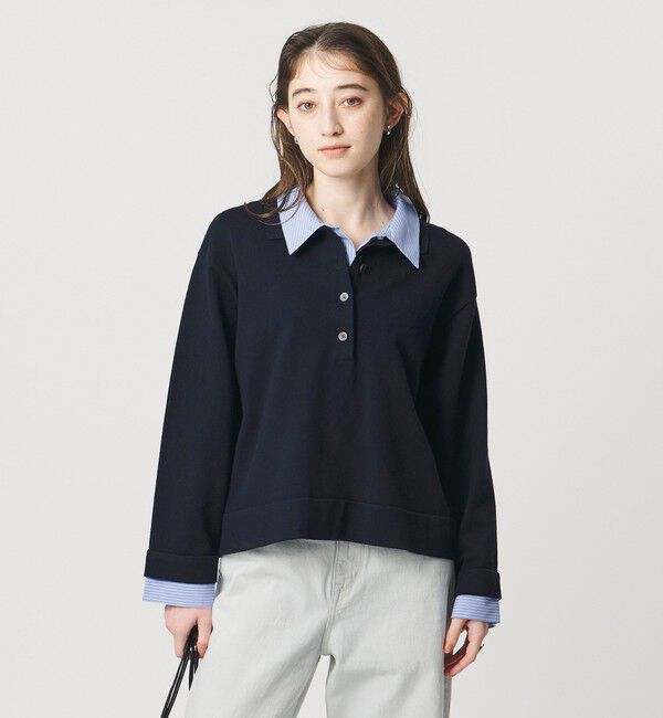UNITED ARROWS「4WAY シャツコンビ ポロニット ‐ウォッシャブル‐」|ニット・セーター|
