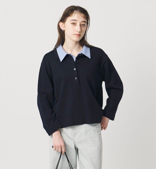 UNITED ARROWS「4WAY シャツコンビ ポロニット ‐ウォッシャブル‐」|ニット・セーター|
