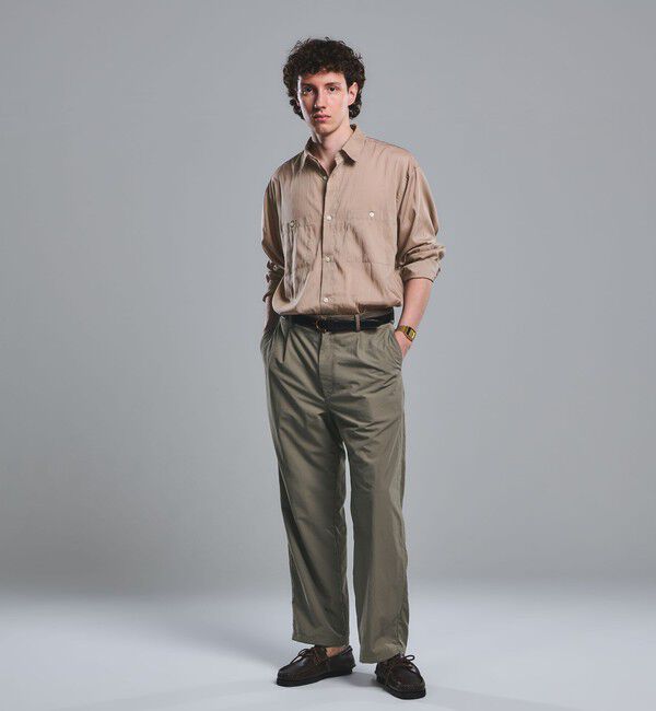 UNITED ARROWS green label relaxing「ナイロンオックス 1プリーツ W3 ワイドパンツ -撥水-」|その他|