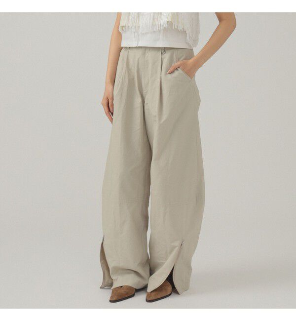 Ray BEAMS 「ジップ ヘムカーブ パンツ」|チノ|