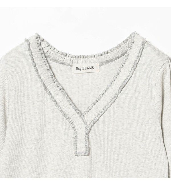 Ray BEAMS 「ギャザー ブレード Vネック トップス」|その他|