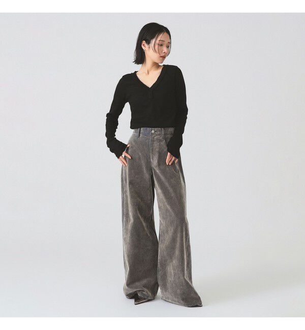 Ray BEAMS 「ギャザー ブレード Vネック トップス」|その他|