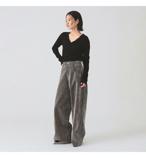 Ray BEAMS 「ギャザー ブレード Vネック トップス」|その他|