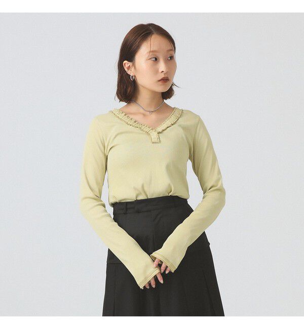 Ray BEAMS 「ギャザー ブレード Vネック トップス」|その他|