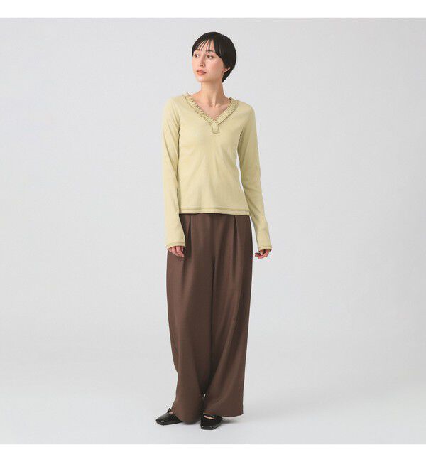 Ray BEAMS 「ギャザー ブレード Vネック トップス」|その他|