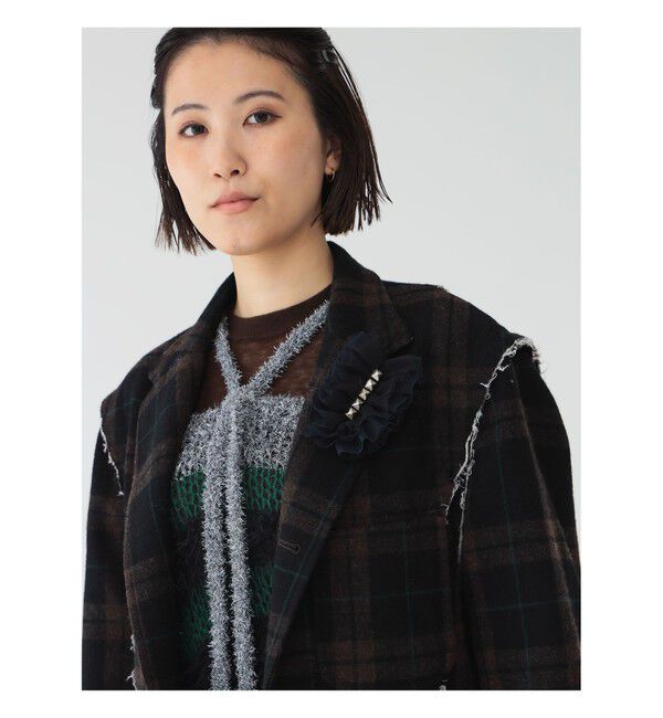 BEAMSBOY「maturely / フリル スタッズ コサージュ クリップ」|その他|NAVY