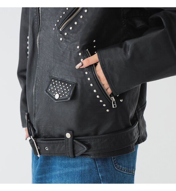 BEAMSBOY「maturely / ダブル ライダース ジャケット」|ブルゾン・スタジャン|