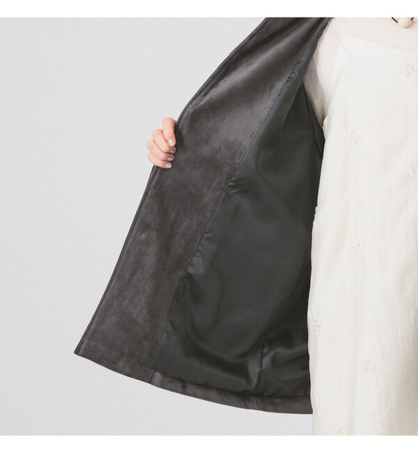 Ray BEAMS 「フェイク スエード ハーフ コート」|ダッフルコート|