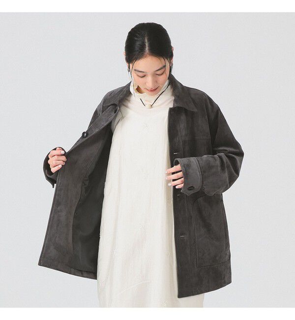 Ray BEAMS 「フェイク スエード ハーフ コート」|ダッフルコート|