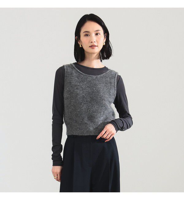 Demi-Luxe BEAMS 「モヘヤ ニット ベスト」|ニット・セーター|GREY