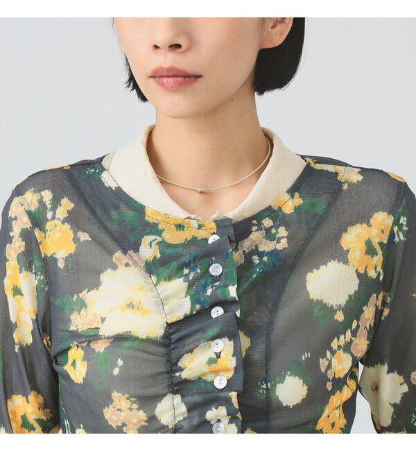 Ray BEAMS 「シアー フラワープリント カーディガン」|カーディガン|